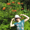 花丛里的妈妈