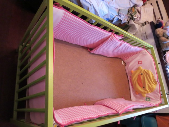 宜家实木小床加黄小鸭正品床帏