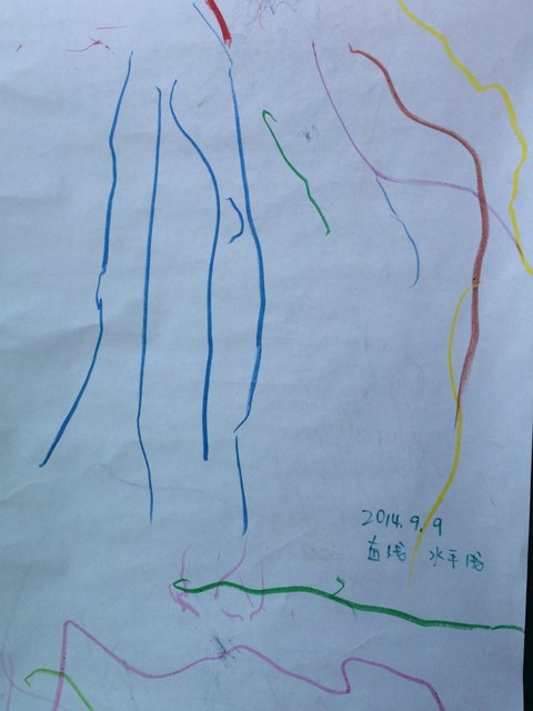 画出长长的竖线和水平线