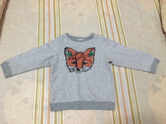 5,hm同款狐狸卫衣外套100码,25,纯棉不起球衣长44!